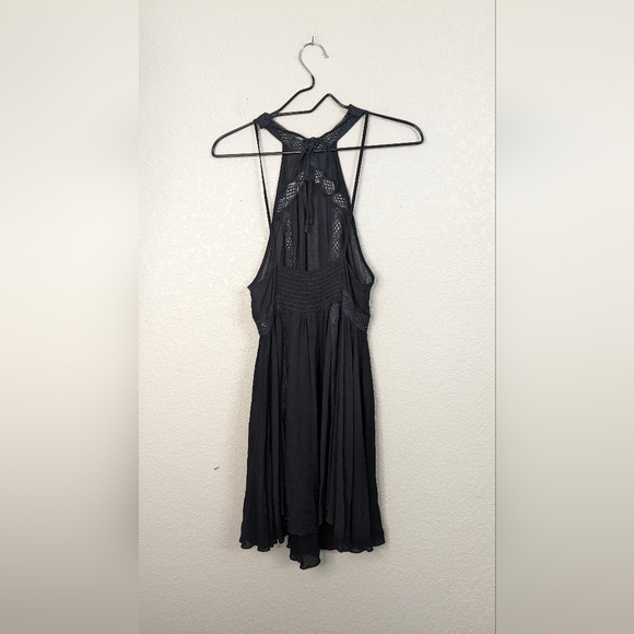 Intimately by Free People Black Gauze Chemise Dress Halterneck Sleeveless XS - Picture 2 of 11